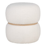 Milford Puf Milford Pouf - Pouf in bouclé, white, Ø38x41 cm