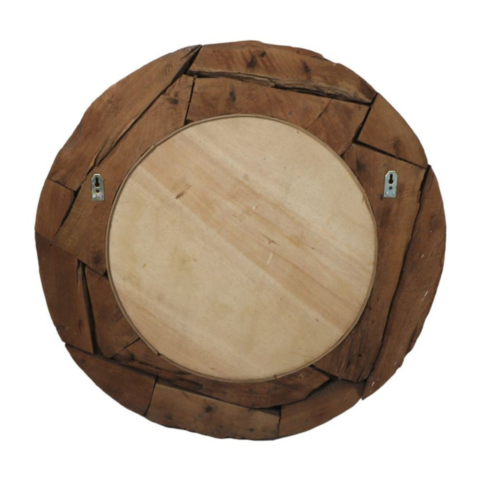 HSM Collection Ronde spiegel - 90x90x10 - Naturel - Teak