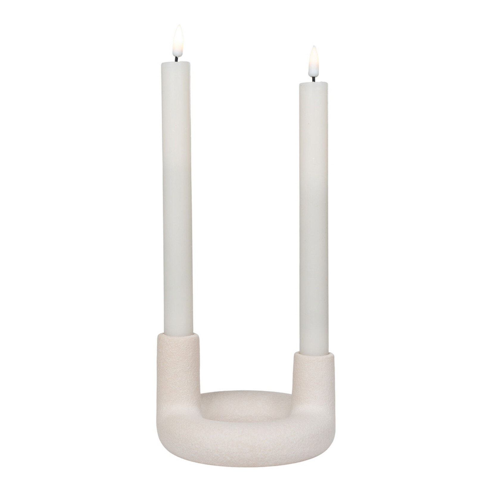 House Nordic Candle Holder - Candle Holder, ceramic, beige, ø13x8,5 cm