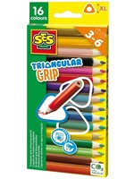 SES SES Driehoek grip kleurpotloden (16 stuks)