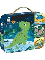Janod Janod puzzel Dinosaurus 4 puzzels (6, 9, 12 en 16 stukjes)