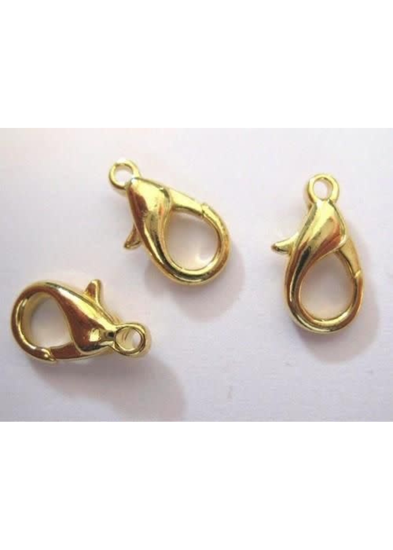 Craftemotions Karabiner - Goud (15 mm, 3 stuks)