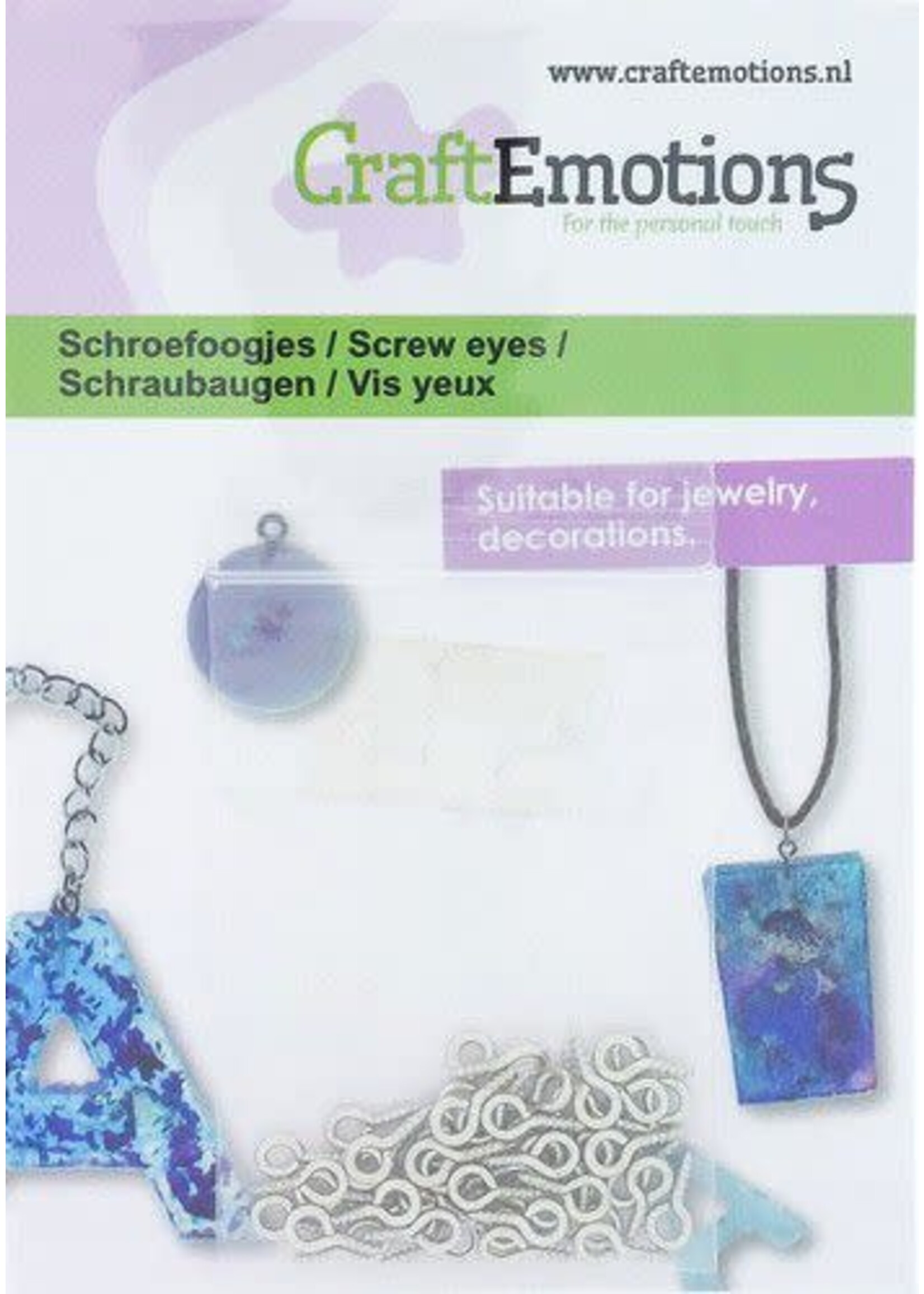 Craftemotions CraftEmotions Schroefoogjes mini zilverkleurig (4 mm x 8 mm)