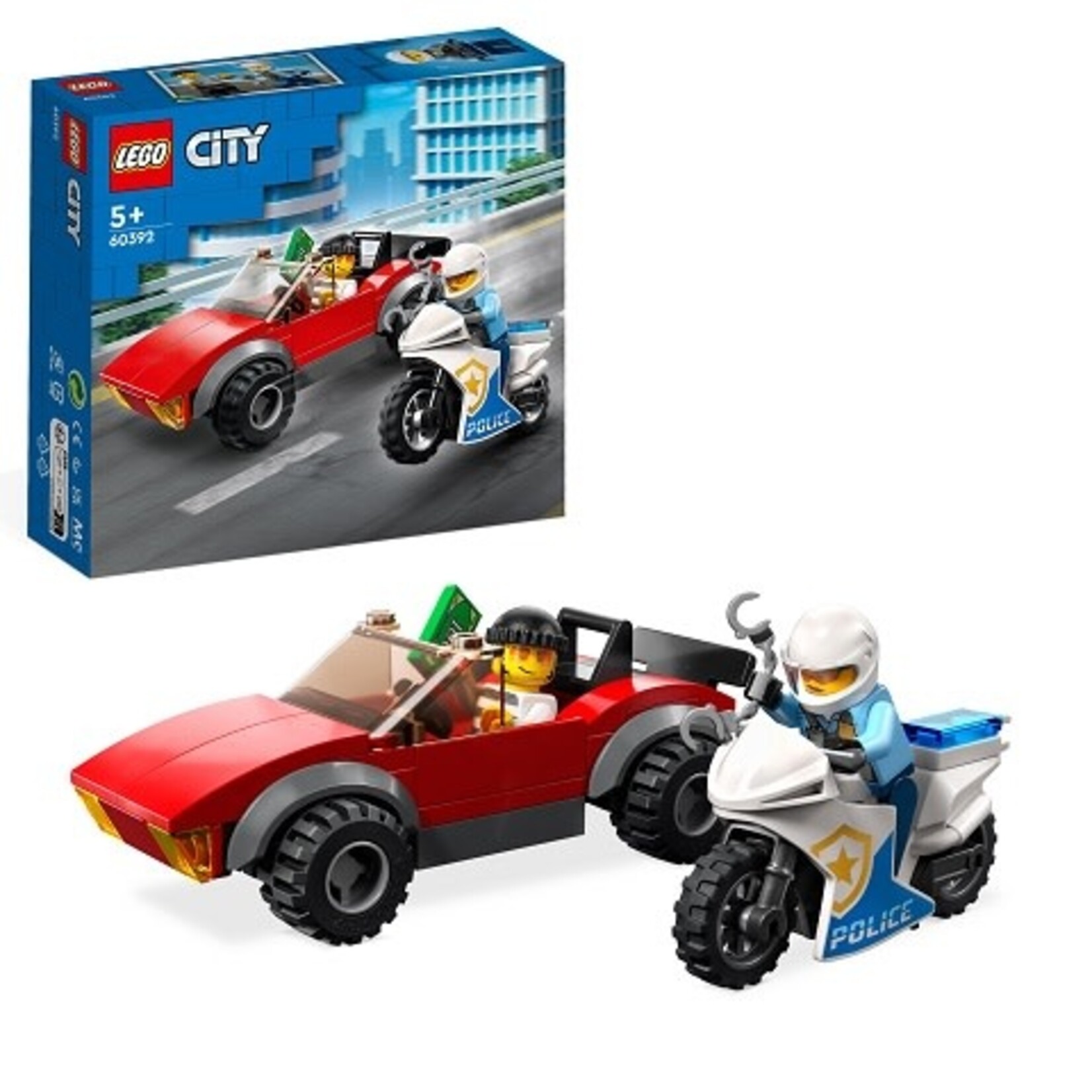 Lego Lego 60392 City Politie- Auto achteropvolging politiemotor