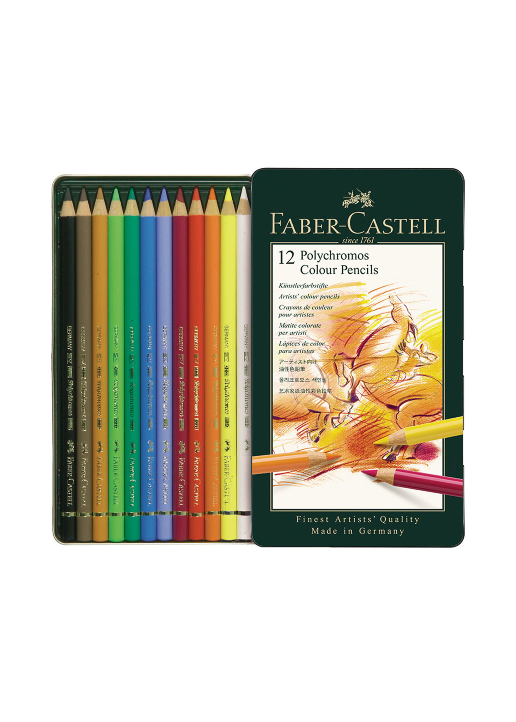 Faber-Castell Faber-Castell Polychromos metalen etui (12 stuks)