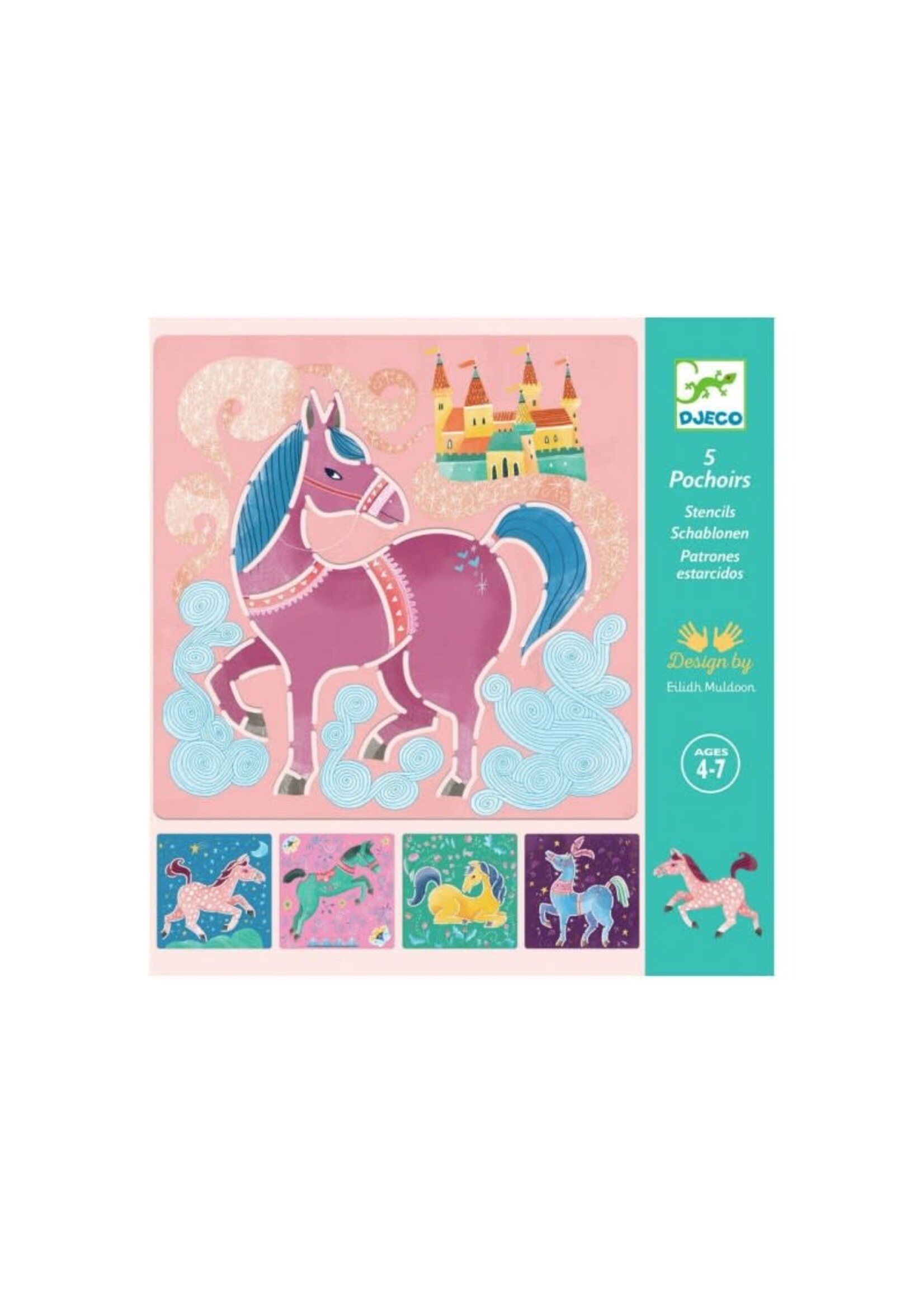 Djeco Djeco 8915 Sjablonen - Paarden