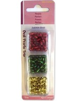 Jalekro Kralen - Parels Ovaal- Trio set (rood, groen, goud)