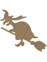 Gomille MDF Figuur - Heks op bezem