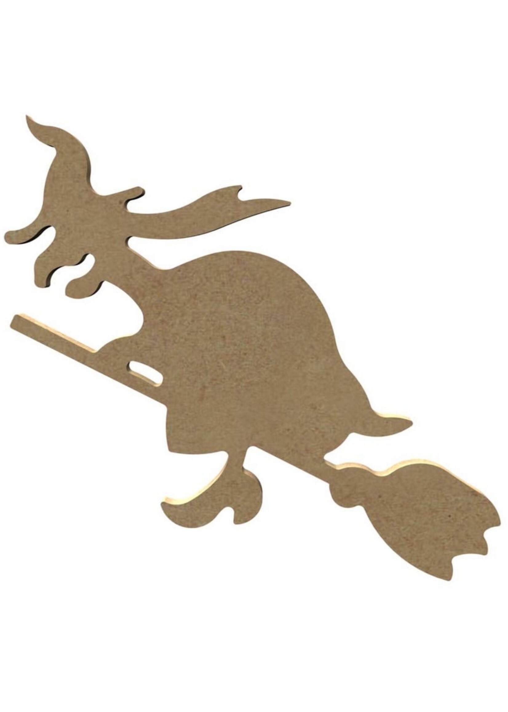 Gomille MDF Figuur - Heks op bezem