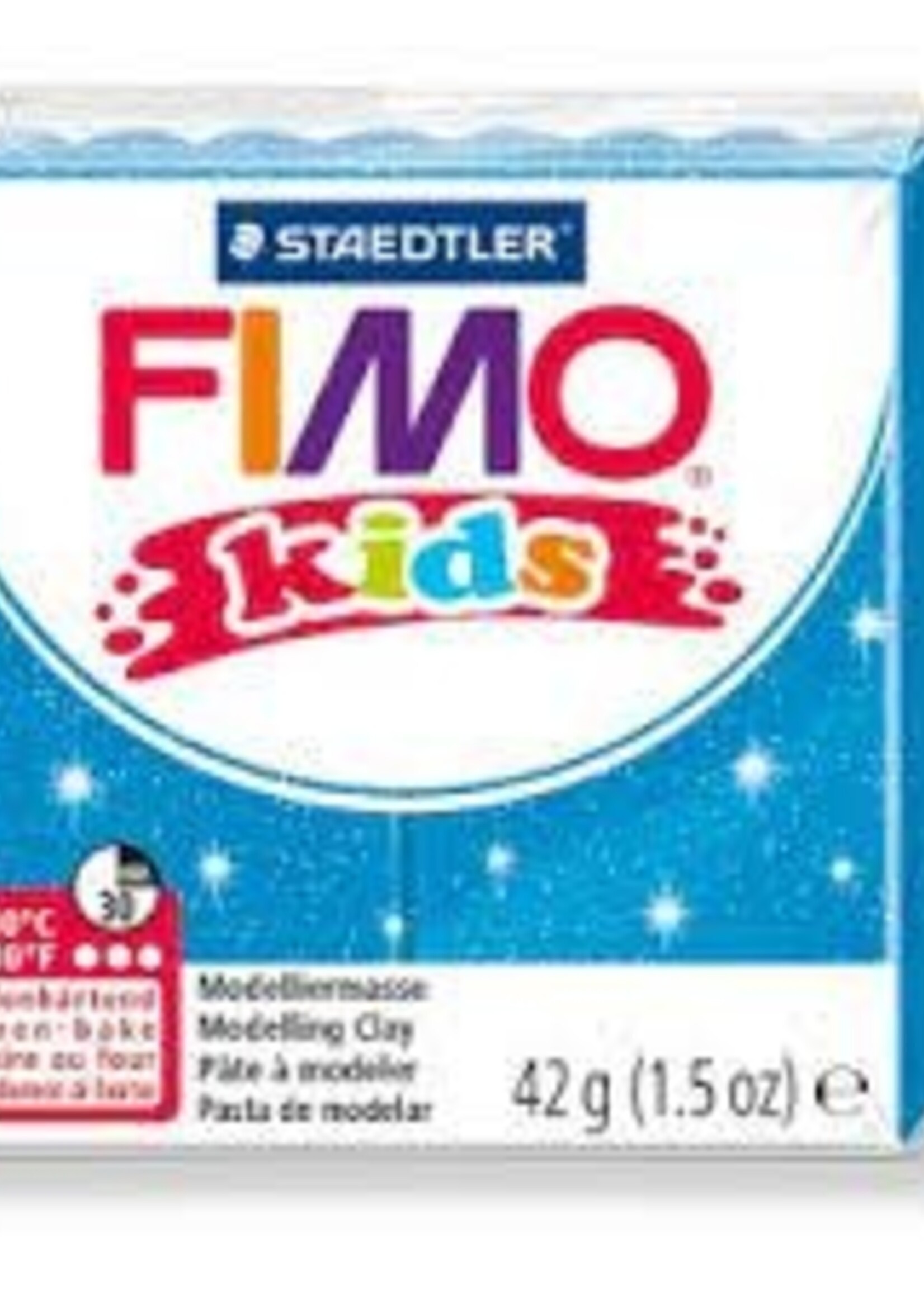 Fimo Fimo - Kids boetseerklei 42 gram Glitterblauw