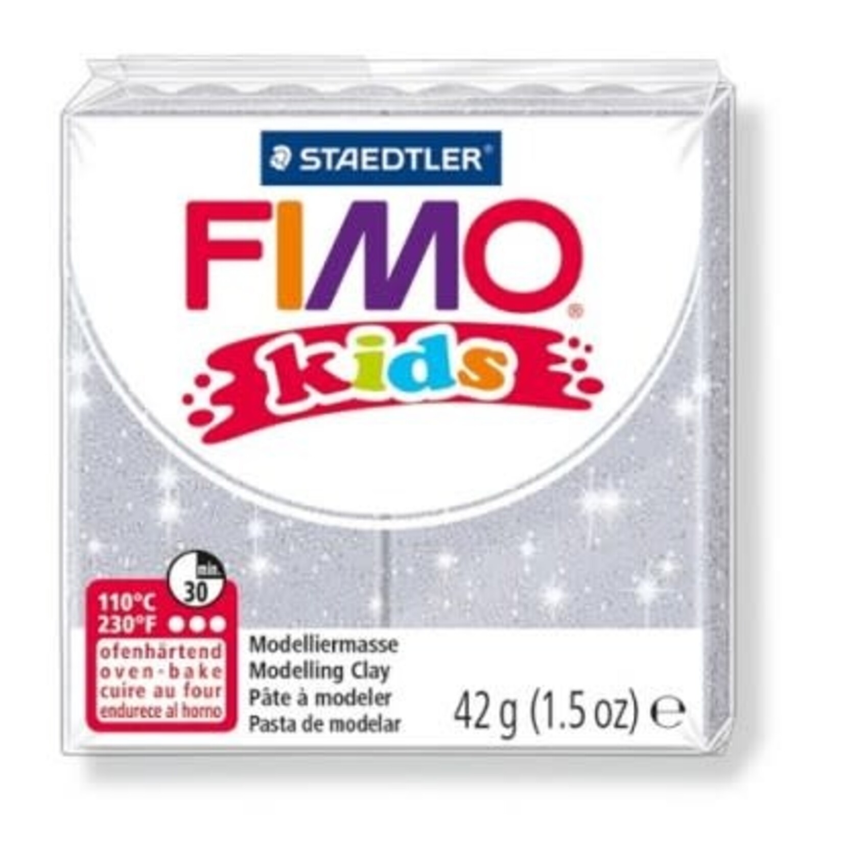 Fimo Fimo - Kids boetseerklei 42 gram Glitterzilver