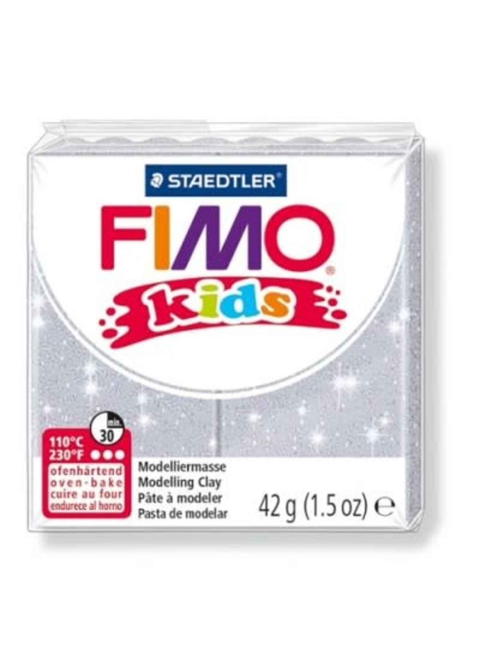 Fimo Fimo - Kids boetseerklei 42 gram Glitterzilver