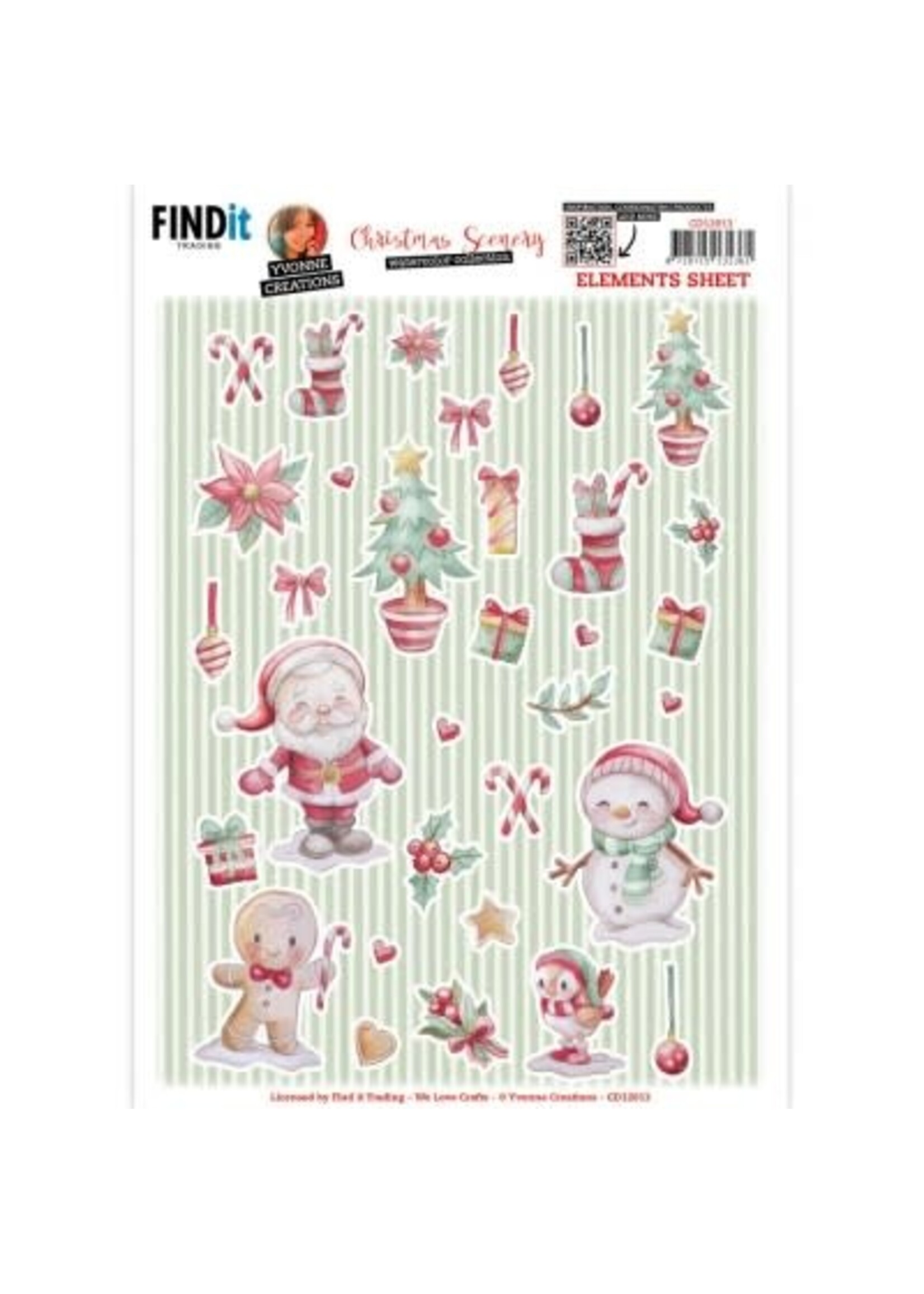 Yvonne Creations Cutting Sheet - Yvonne Creations - Christmas Scenery - Small Elements A