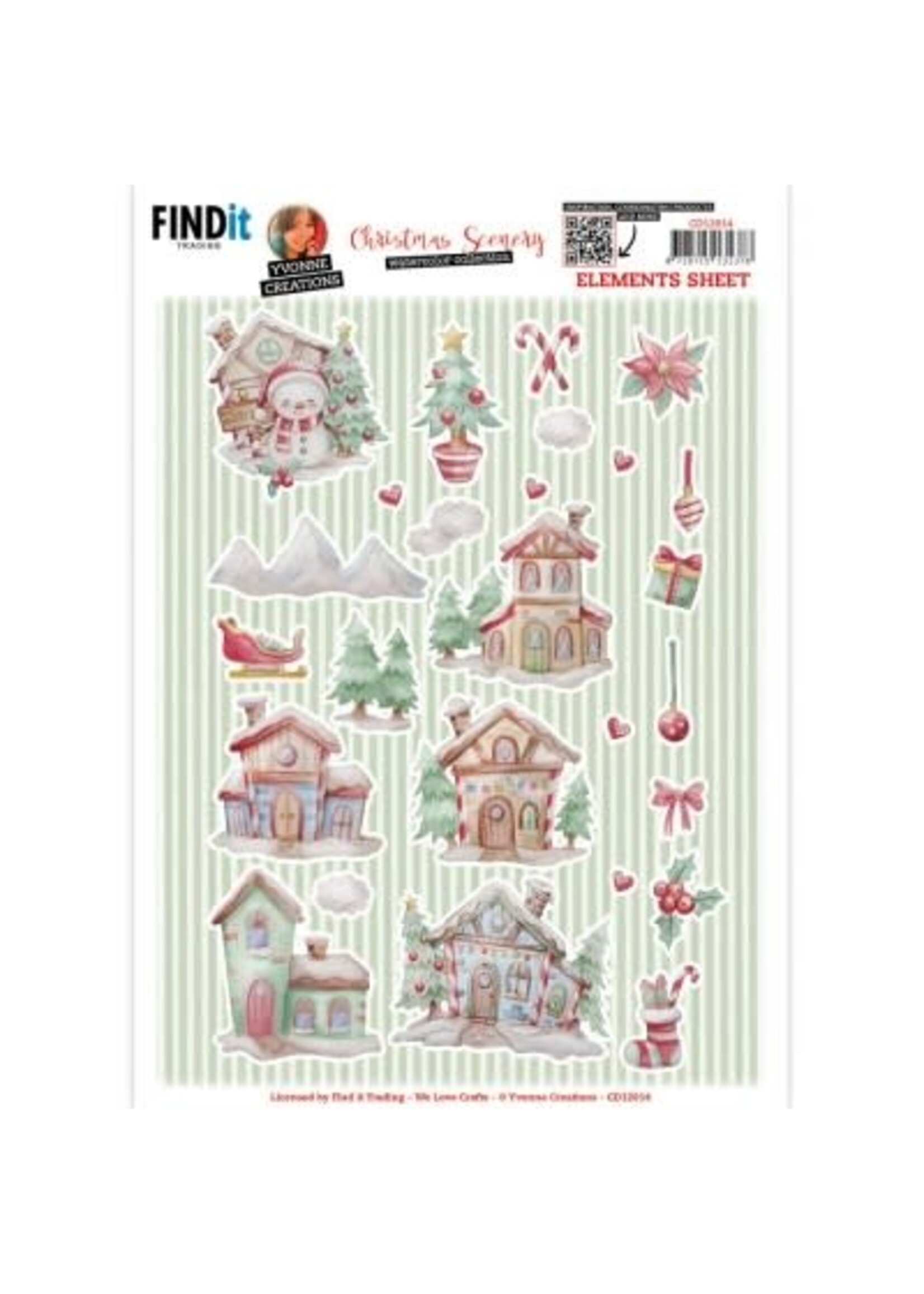 Yvonne Creations Cutting Sheet - Yvonne Creations - Christmas Scenery - Small Elements B