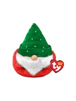 Ty TY Teeny Puffies Christmas Gnome Turvey Green Hat 10cm