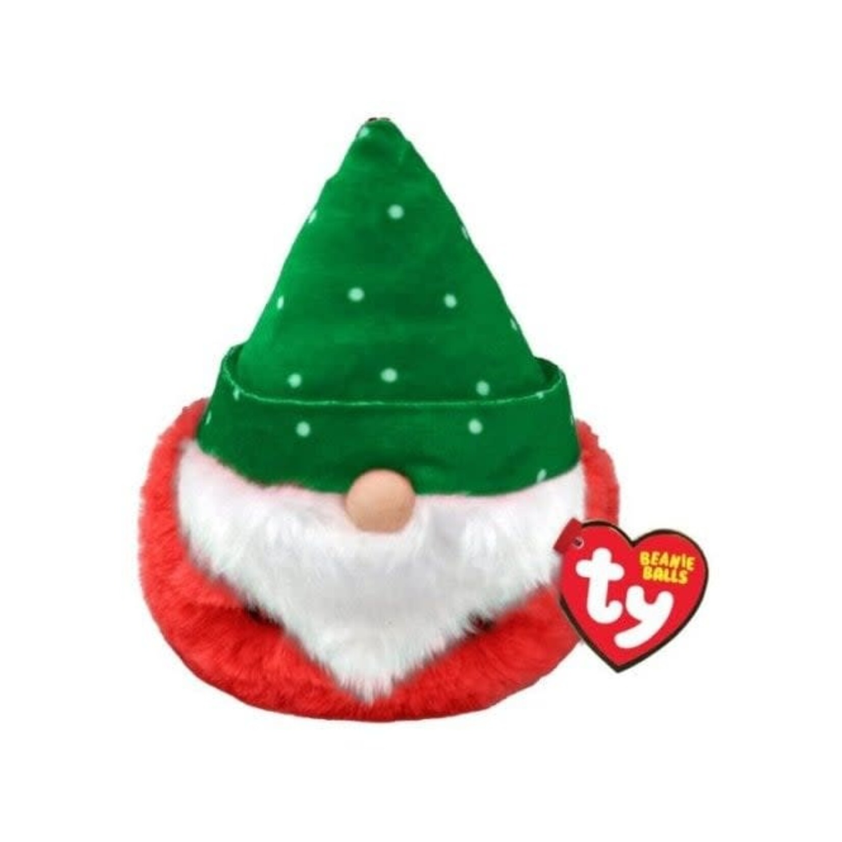Ty TY Teeny Puffies Christmas Gnome Turvey Green Hat 10cm