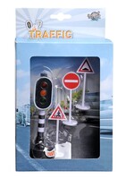 Kids globe Kids Globe verkeerslicht met licht met 3 verkeersborden 12cm