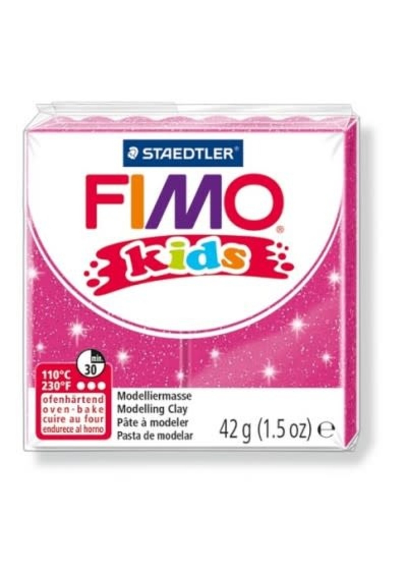 Fimo Fimo - Kids boetseerklei 42 gram Glitterrose