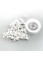Hobby & crafting Fun Kralen - Katsuki Smileys & glaskralen met draad - Wit (64 stuks)