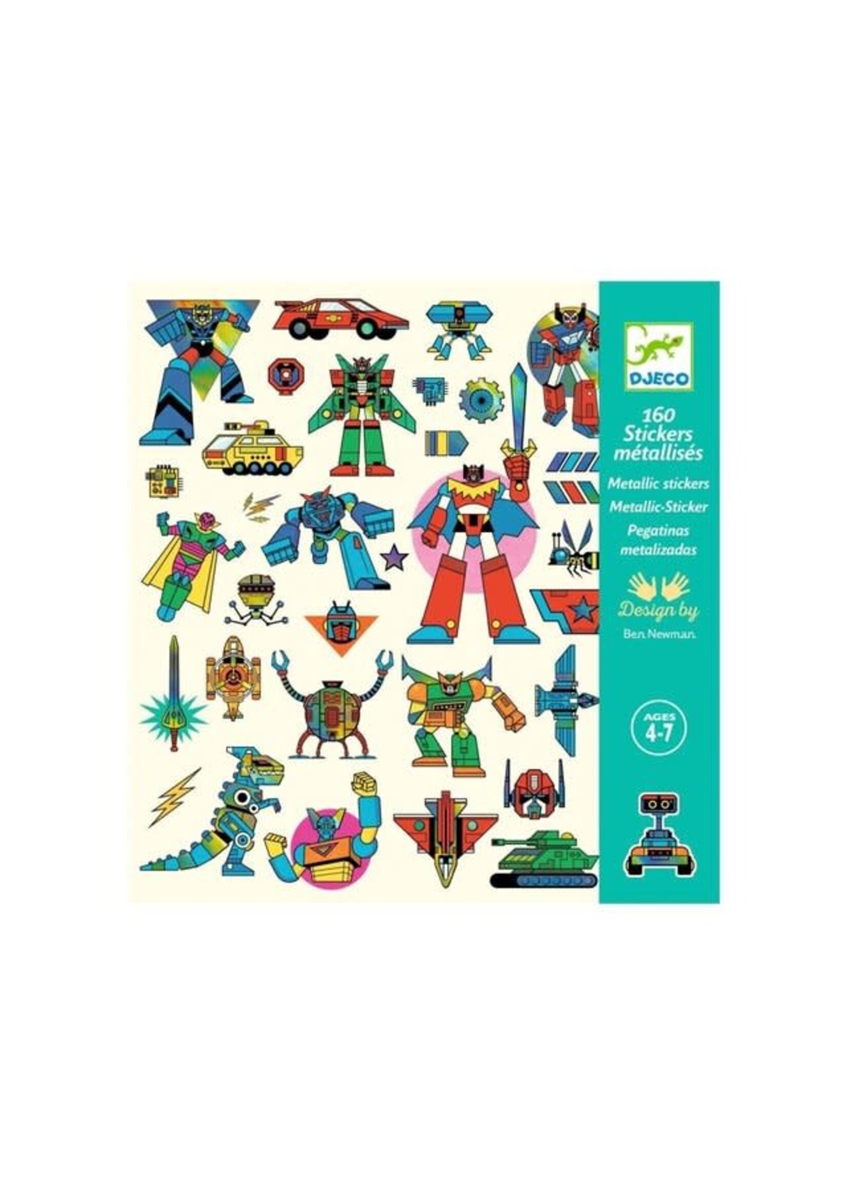 Djeco Djeco 9276 Stickers Metallic Robots