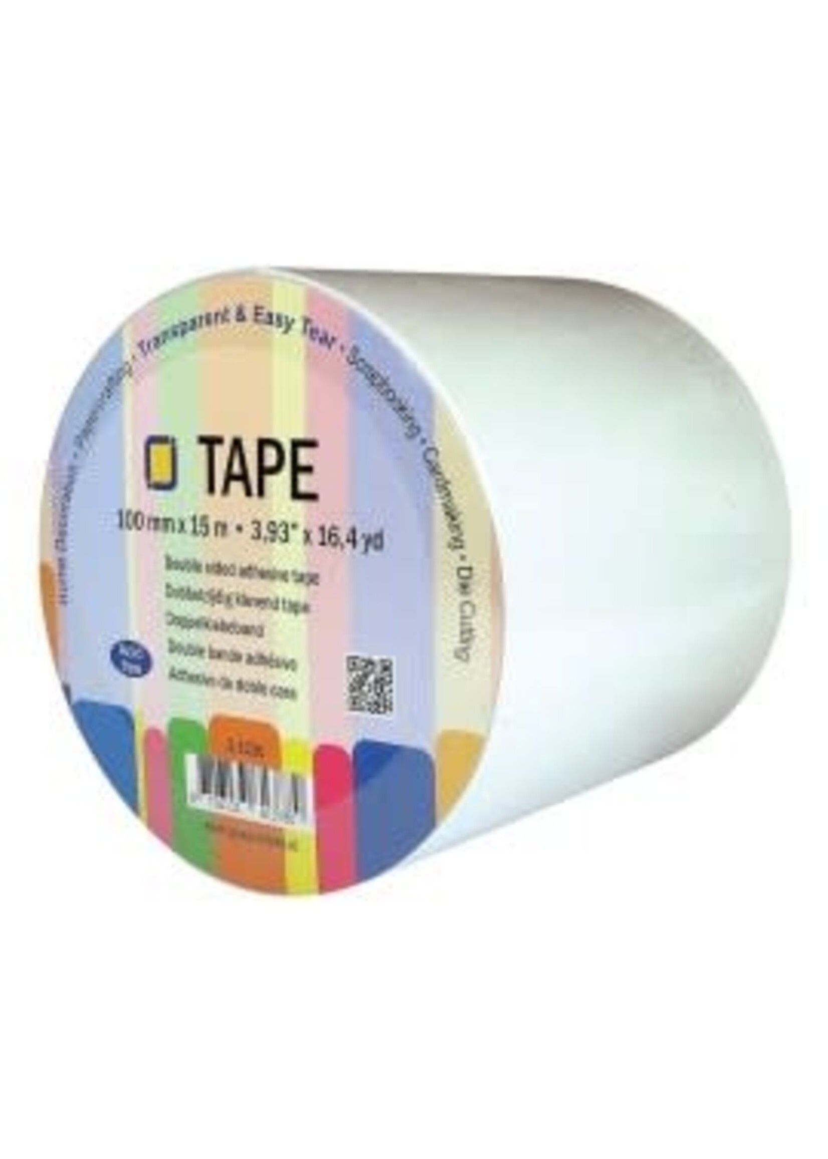JeJe Dubbelzijdig tape (100 mm, 15 meter, Easy tear)
