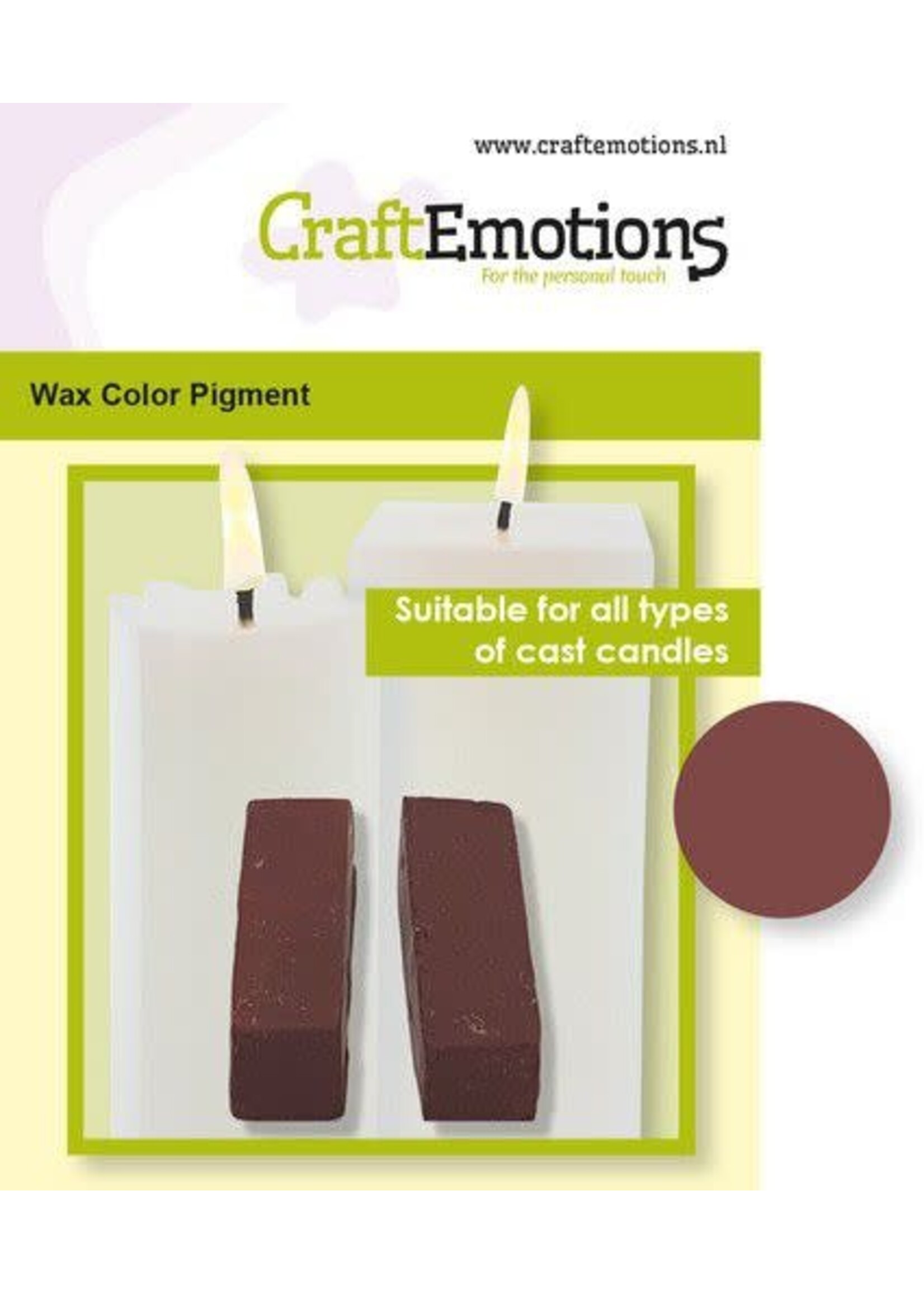 Craftemotions CraftEmotions Waskleurpigment bruin rood 2 sticks 30 x 10 x 10mm = +/- 5 gr