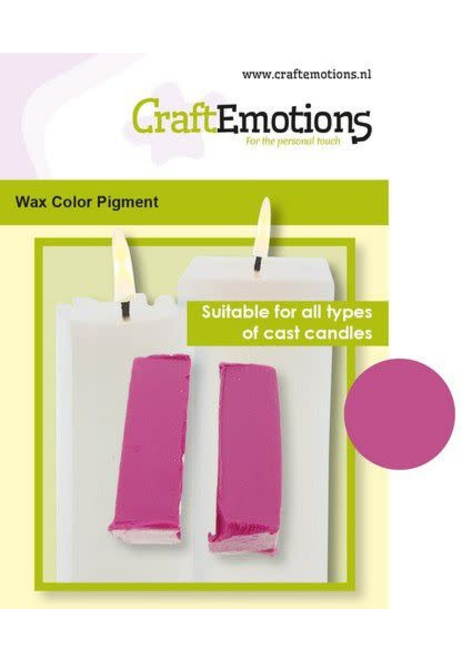 Craftemotions CraftEmotions Waskleurpigment fuchsia 2 sticks 30 x 10 x 10mm = +/- 5 gr