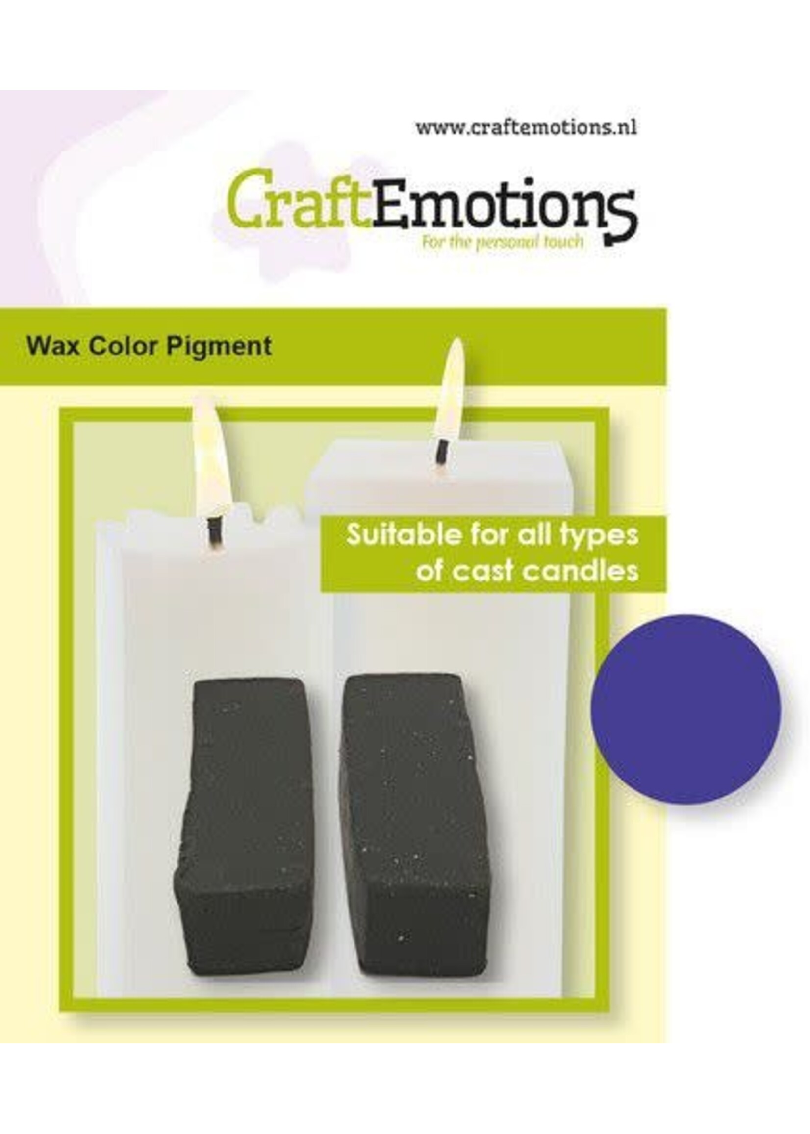 Craftemotions CraftEmotions Waskleurpigment donkerblauw-violet 2 sticks 30 x 10 x 10mm = +/- 5 gr