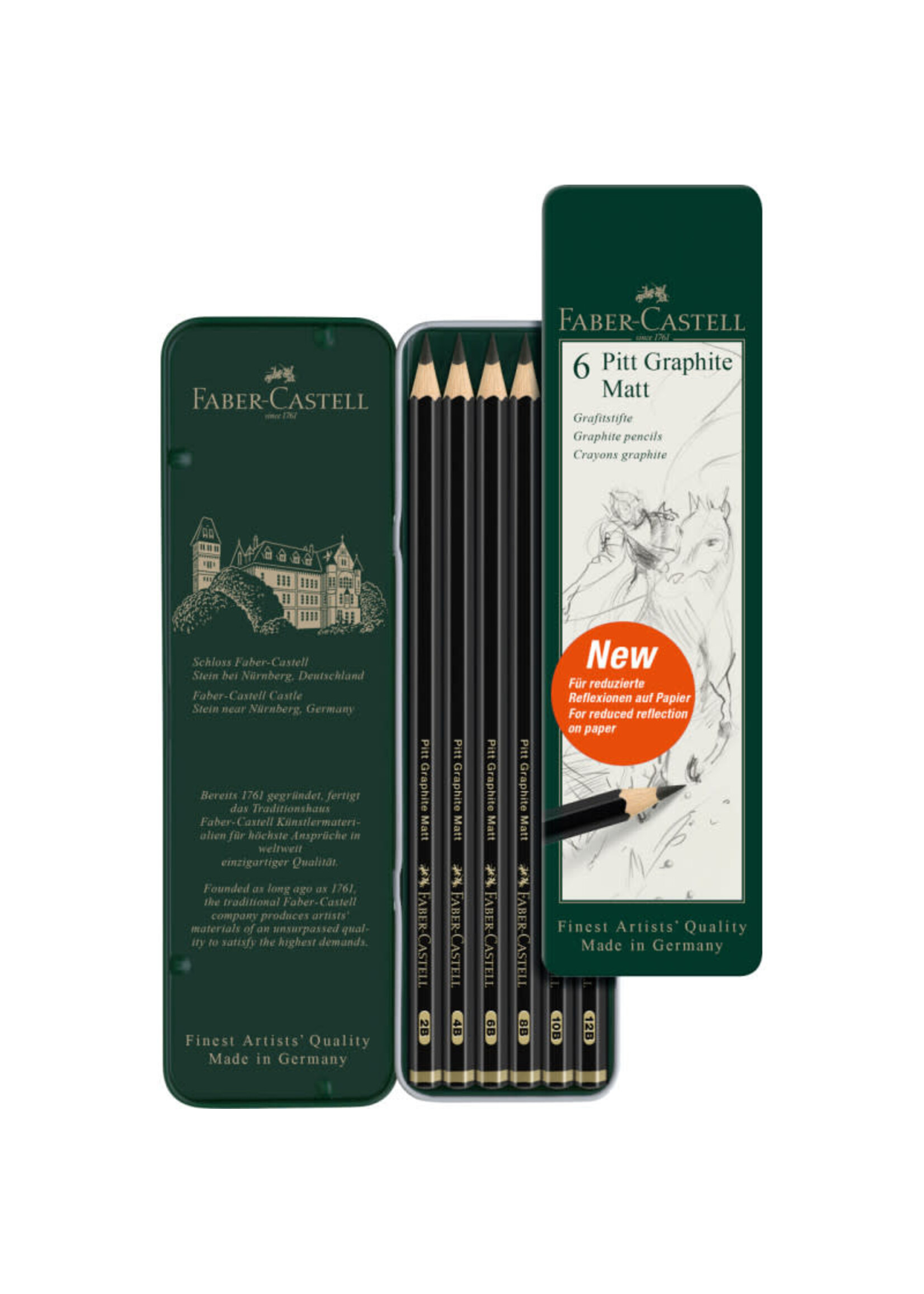 Faber-Castell Faber-Castell Grafietpotlood Pitt (mat, 6 stuks)