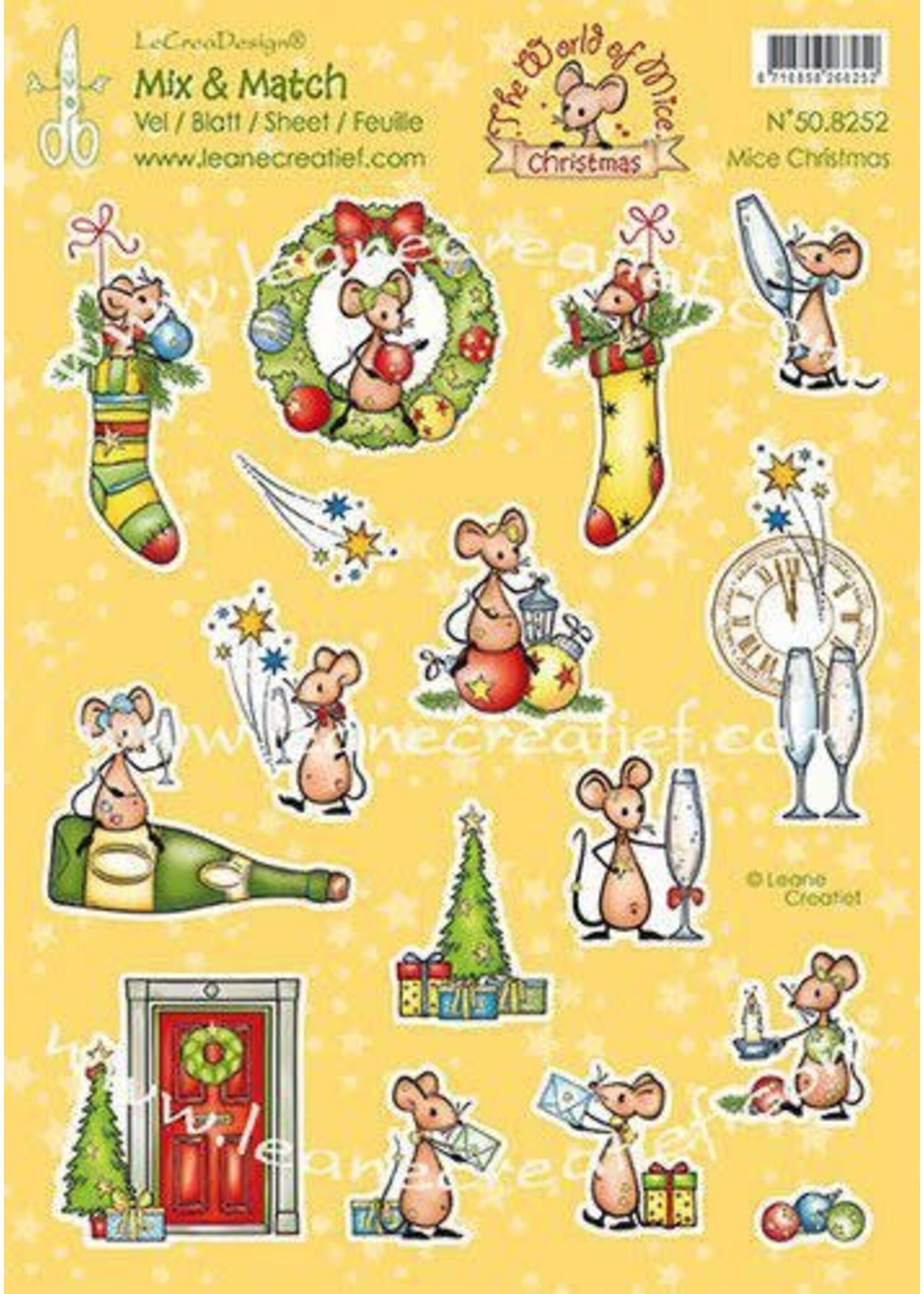 LeCreaDesign LeCrea - Mix & Match knipvellen Mice Kerst per vel