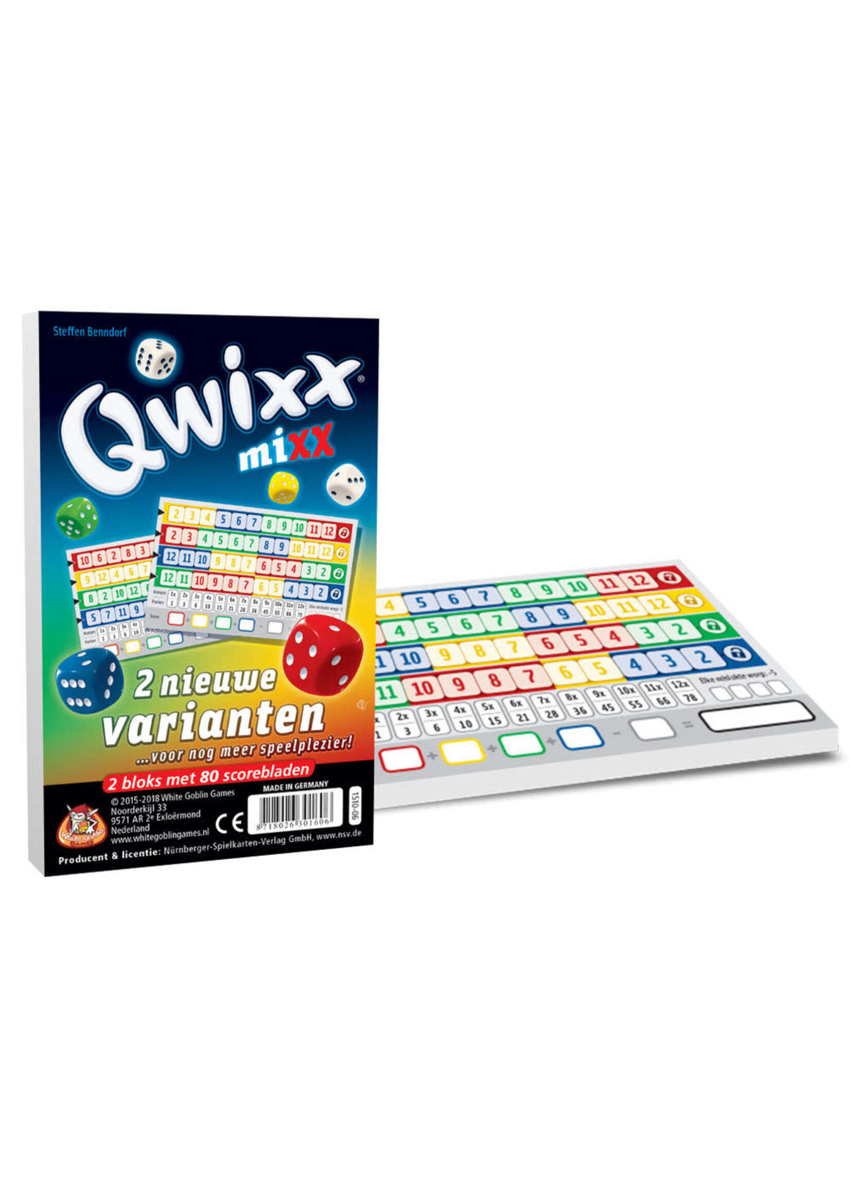 WhiteGoblinGames White Goblin Games Qwixx Mixx (2 bloks, 80 scorebladen)