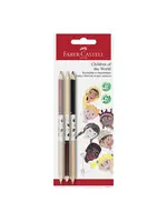 Faber-Castell Faber-Castell Kleurpotlood "Children of the World" 3 Bicolor huidskleurpotloden 3-kantig