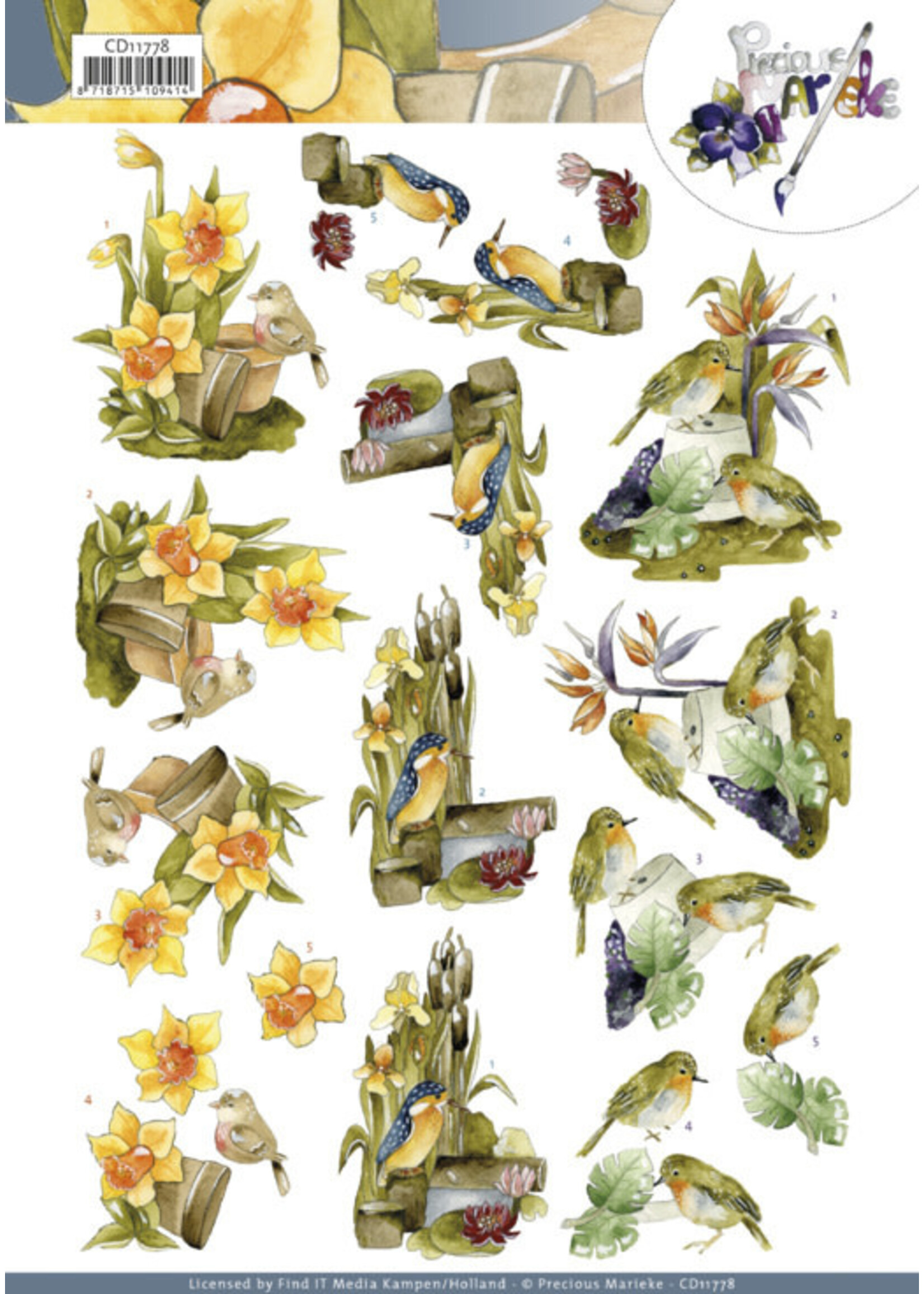 Precious Marieke 3D Cutting Sheet - Precious Marieke - Birds