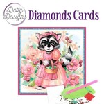Dotty Designs Dotty Designs - Diamond Cards - Raccoon in dress