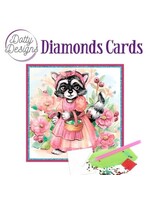 Dotty Designs Dotty Designs - Diamond Cards - Raccoon in dress