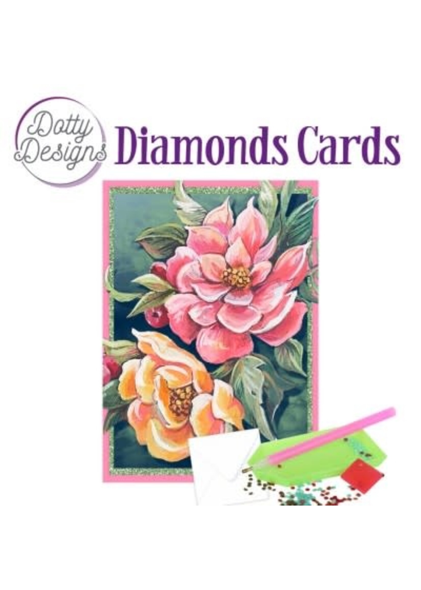 Dotty Designs Dotty Designs - Diamond Cards - Red and Yellow flower