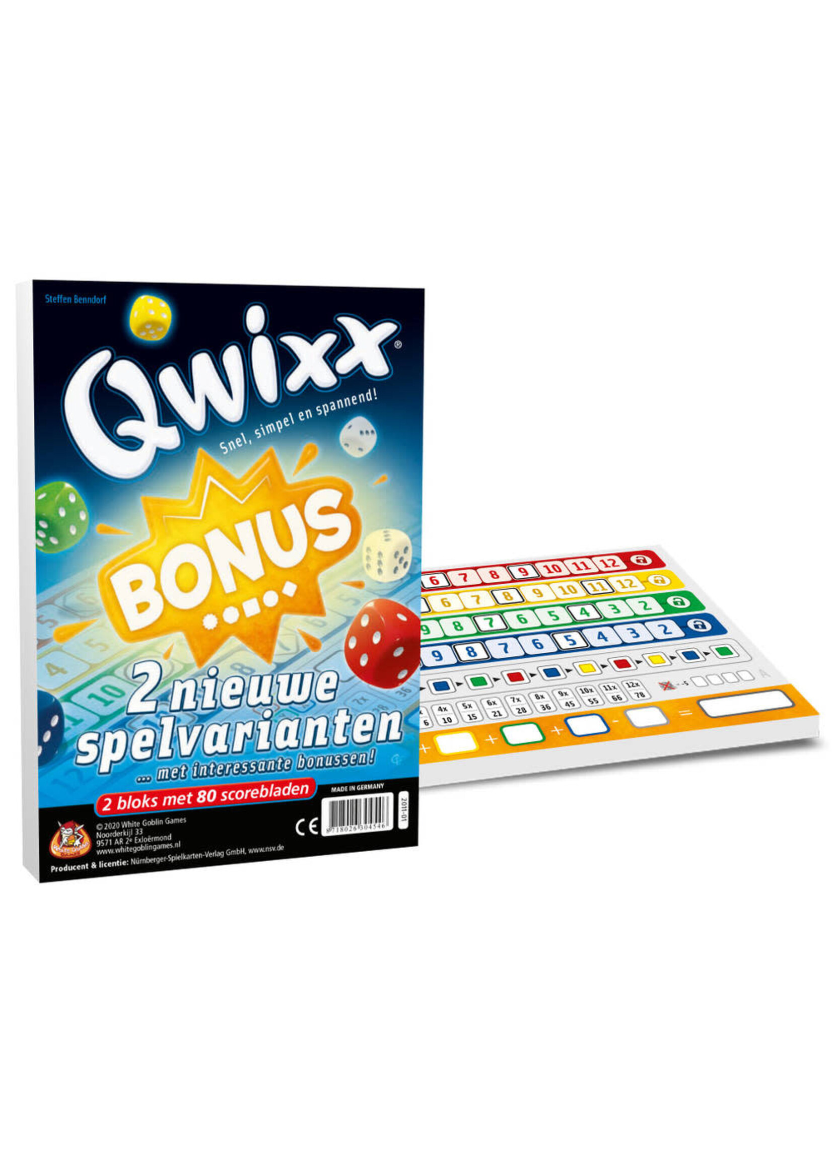 WhiteGoblinGames White Goblin Games Qwixx Bonus (2 bloks, 80 scorebladen)