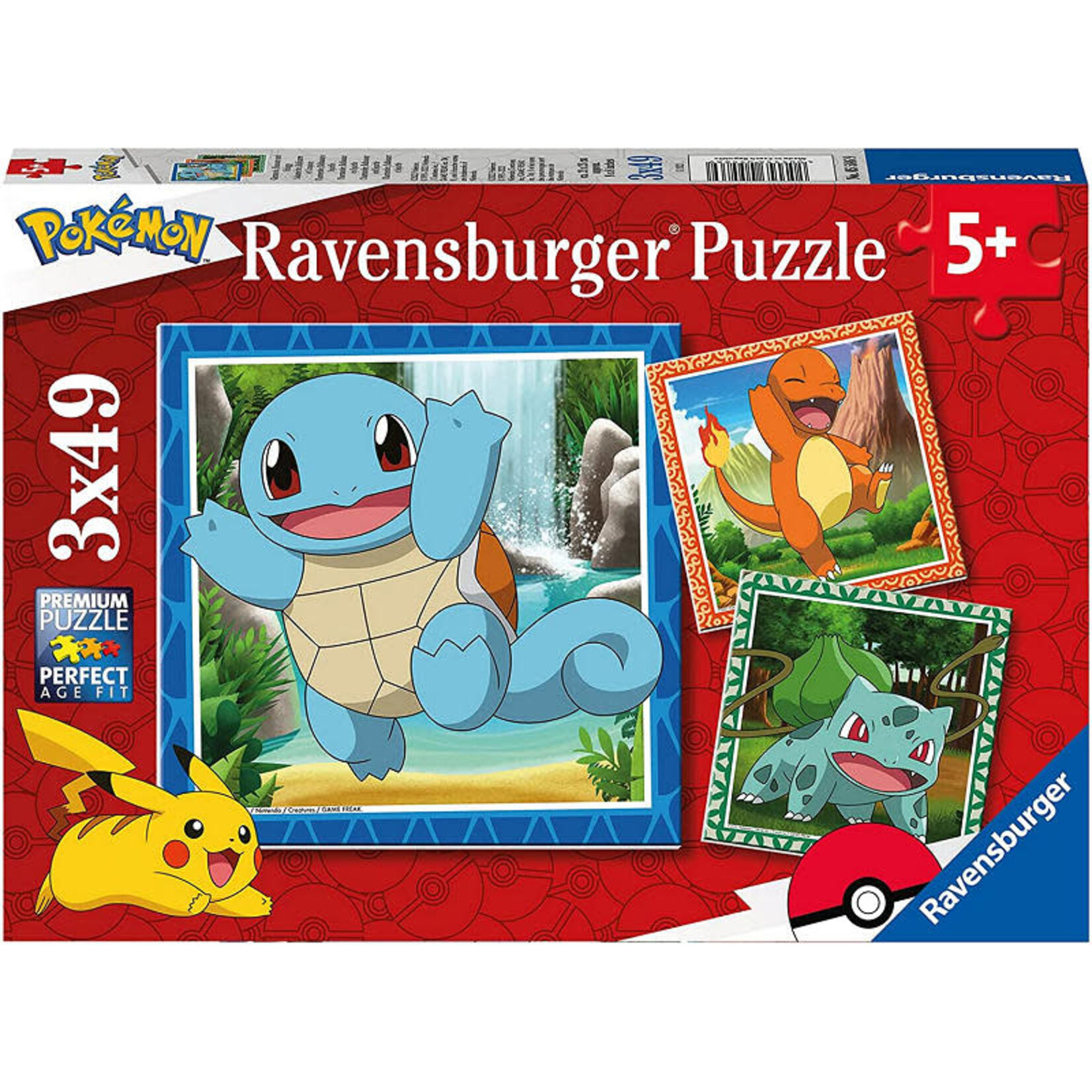 Ravensburger Ravensburger puzzel Pokémon - Charmander, Bulbasaur en Squirtle (3x 49 stukjes)