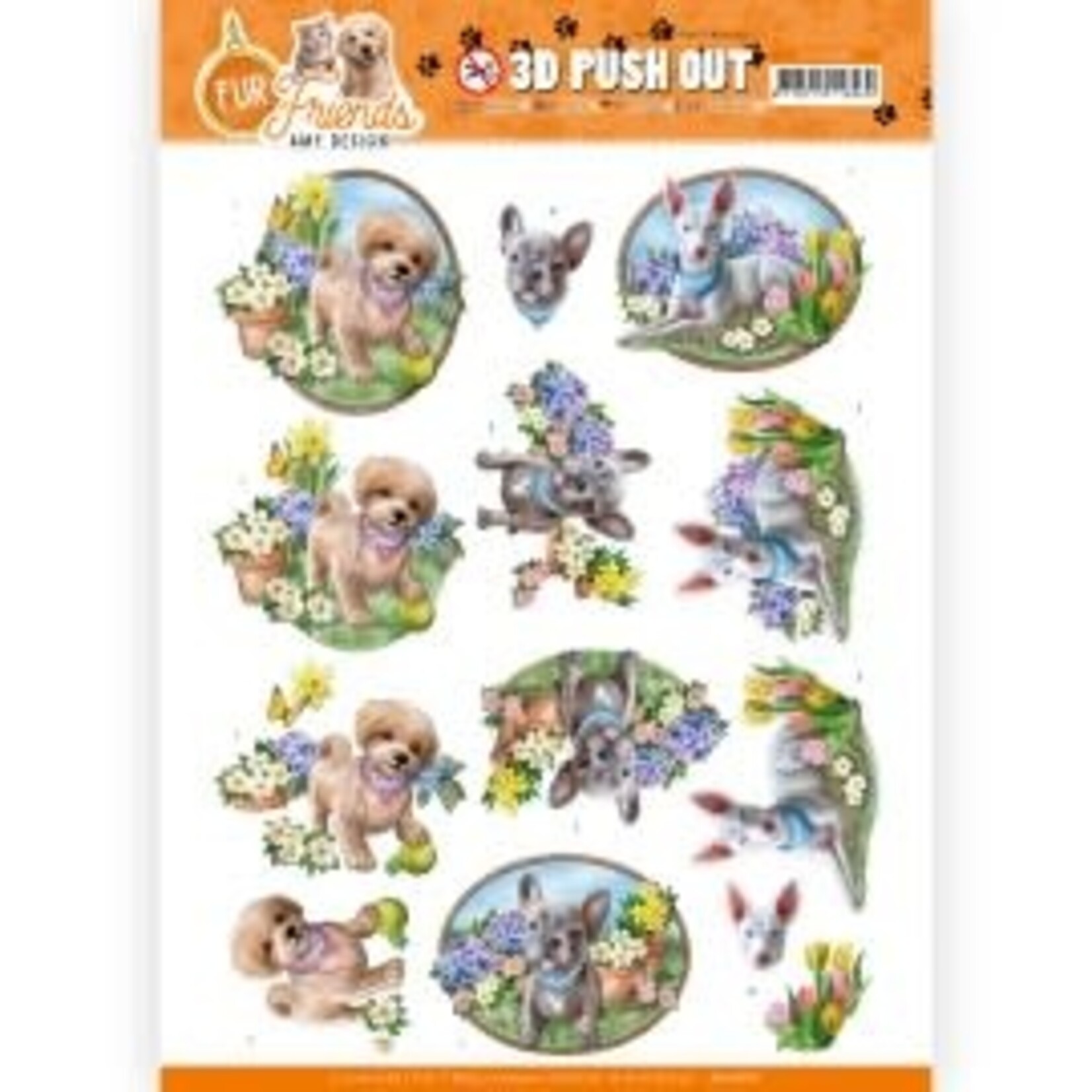 Amy Design 3D Push Out - Amy Design - Fur Friends - Dogs in the Garden
