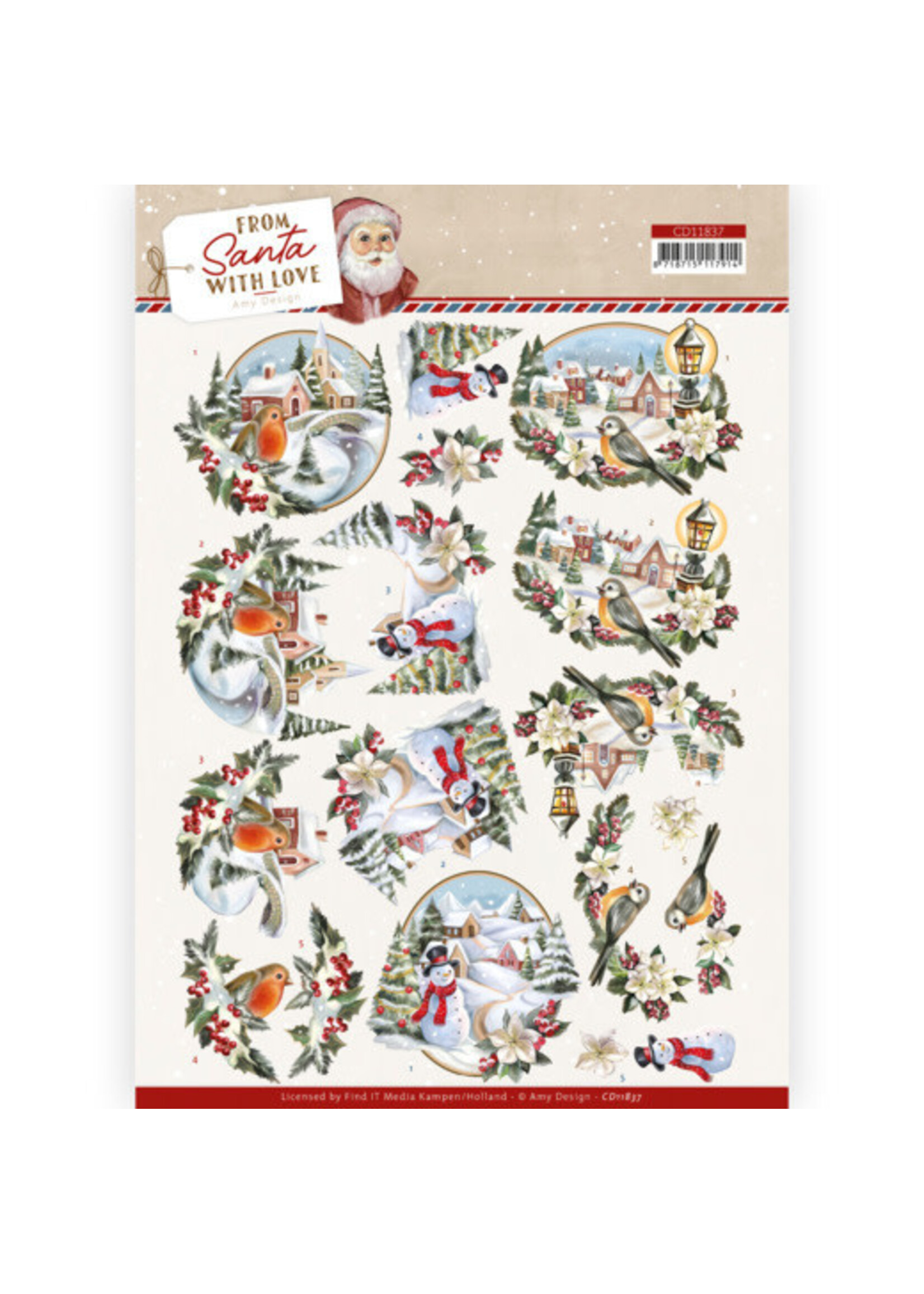 Amy Design 3D Cutting Sheet - Amy Design - From Santa with Love - Snowman