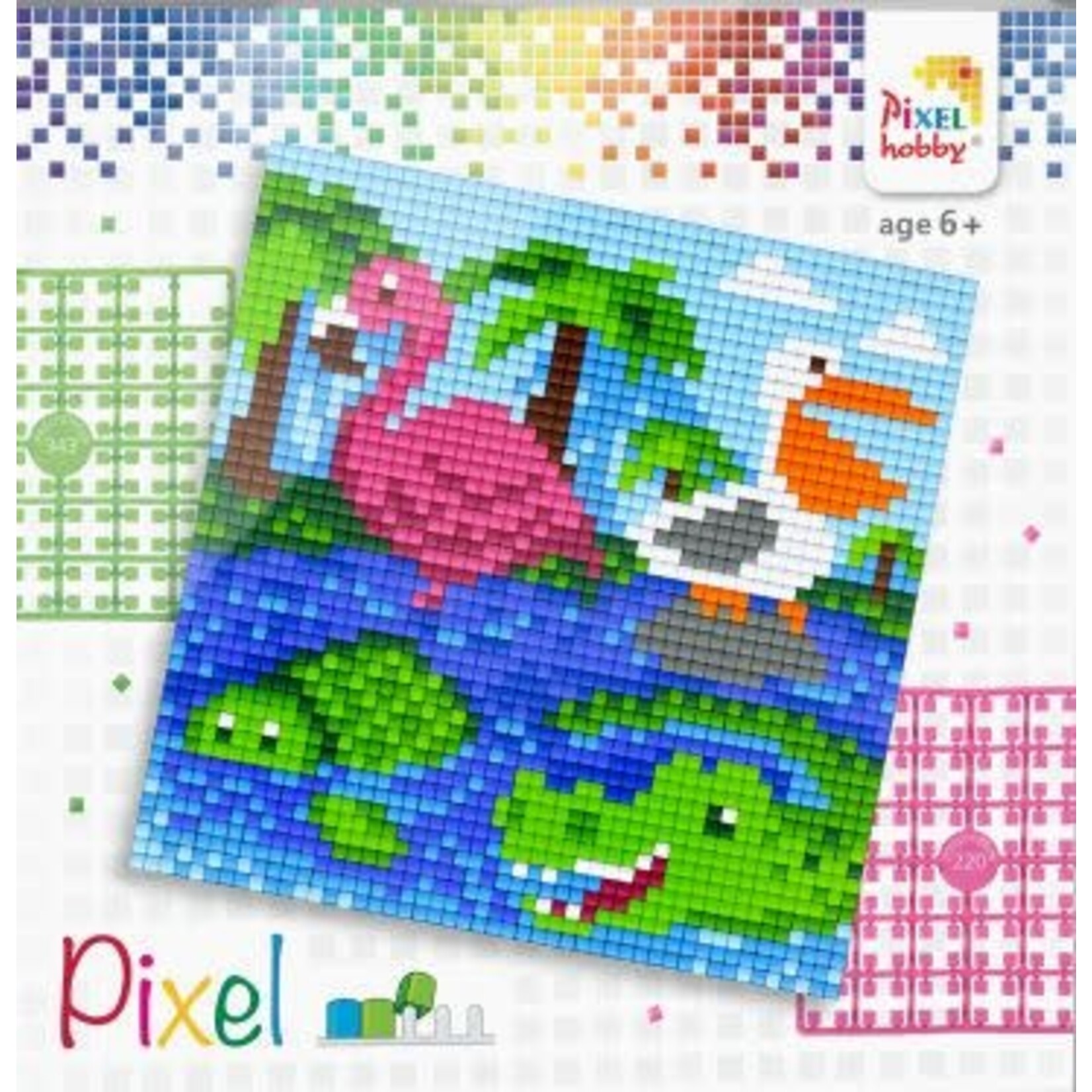 Pixel Pixelhobby - set - Dieren aan het water (4 kleine platen)