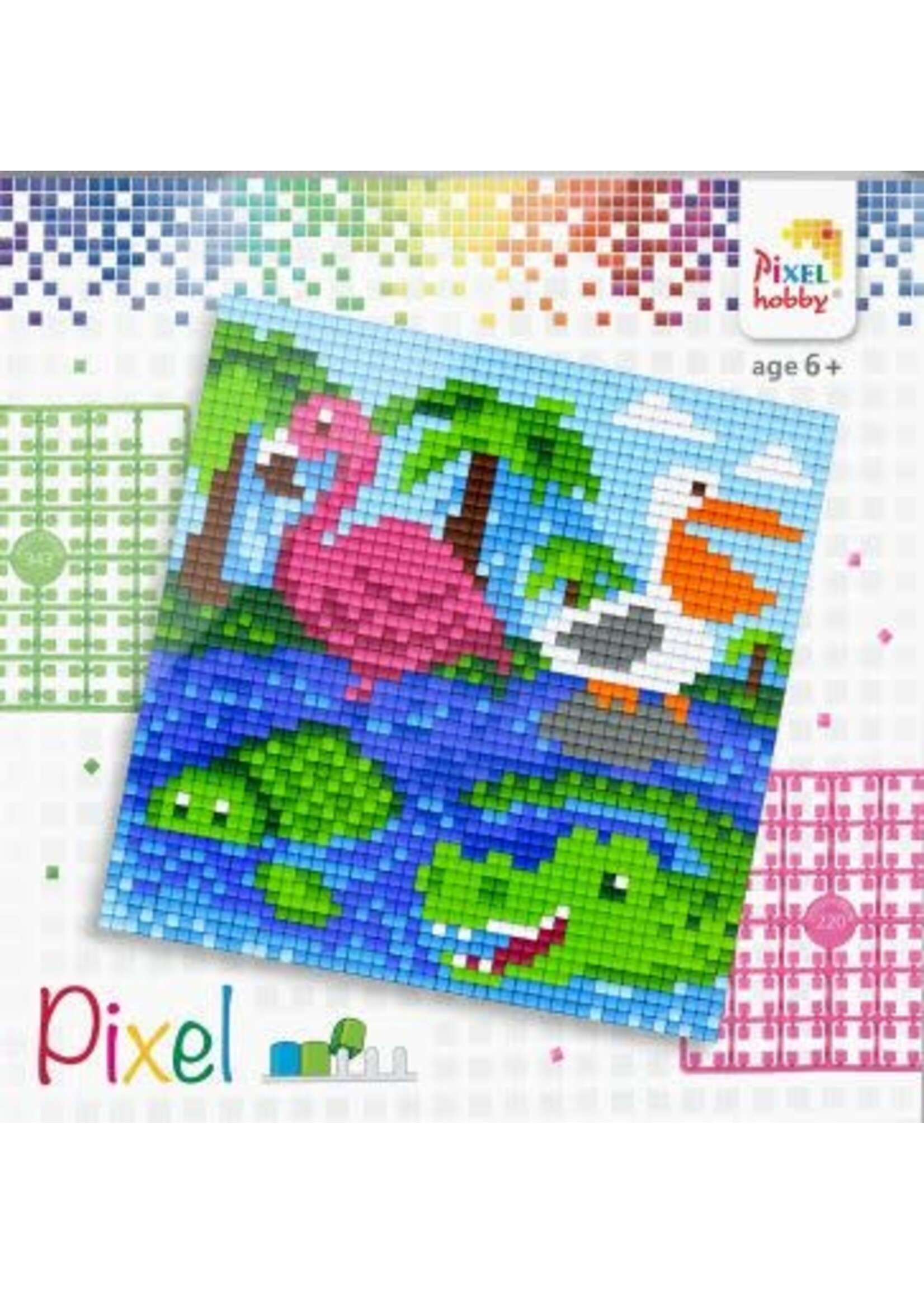 Pixel Pixelhobby - set - Dieren aan het water (4 kleine platen)