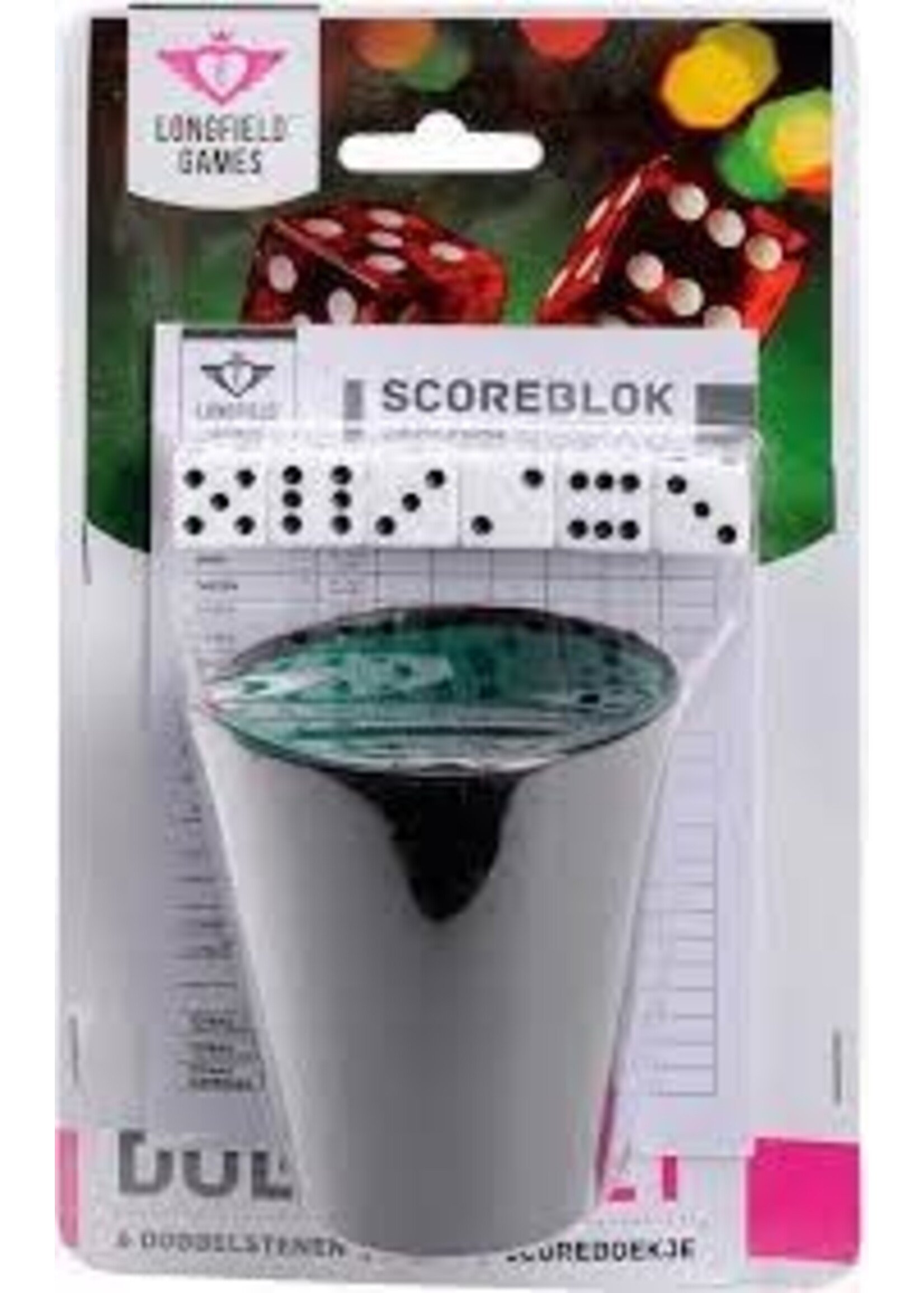 Longfield games Longfield Dobbelbeker met 6 dobbelstenen en scoreblock