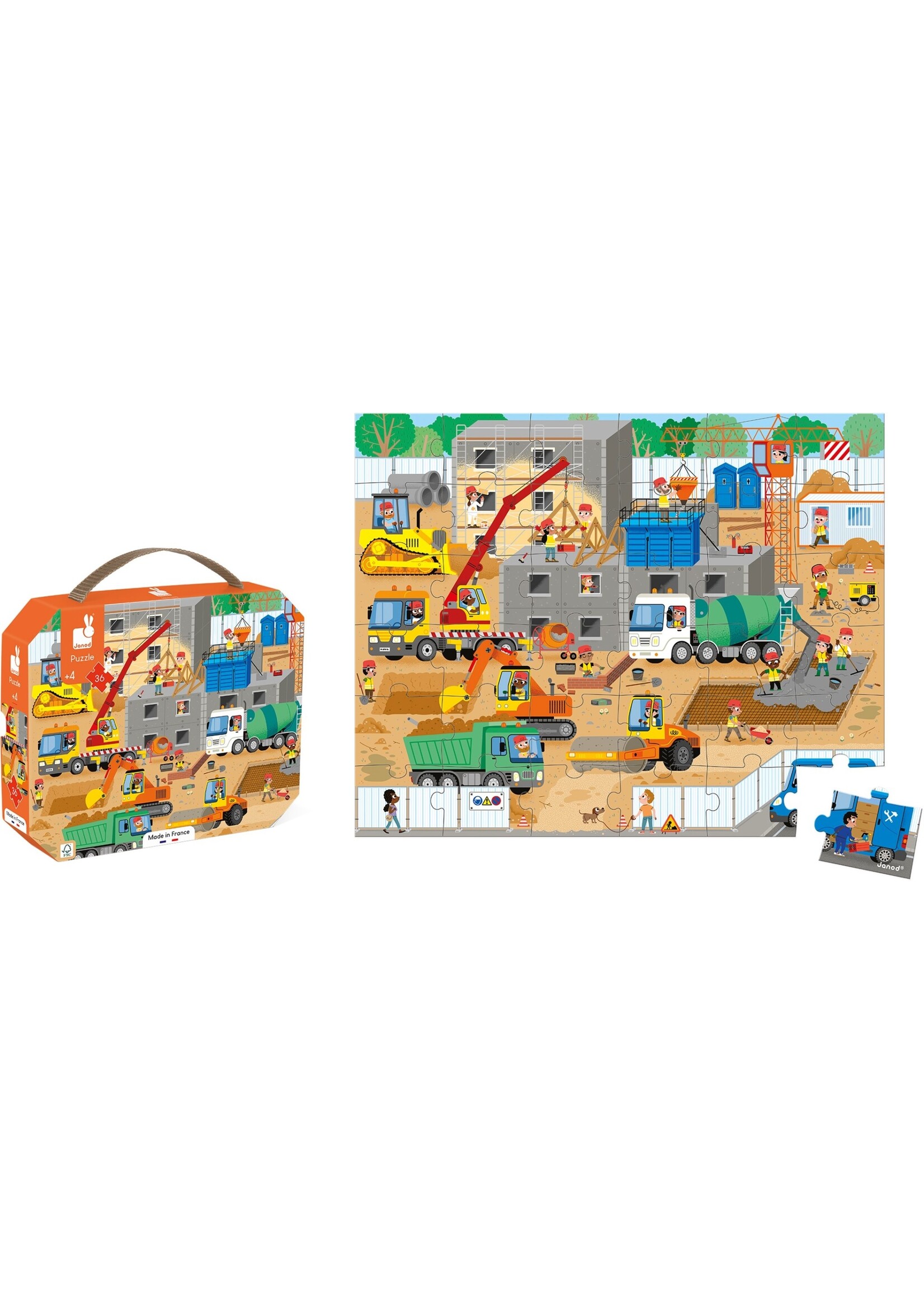 Janod Janod Puzzel – Op de Bouwplaats (36 stukjes)