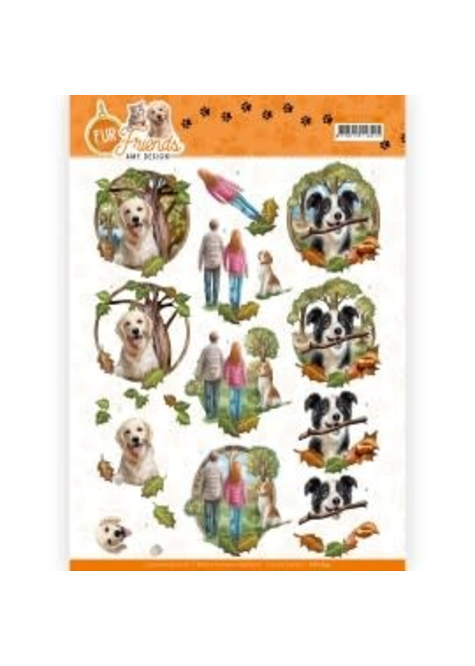 Amy Design 3D Cutting Sheet - Amy Design - Fur Friends - Walking the Dog
