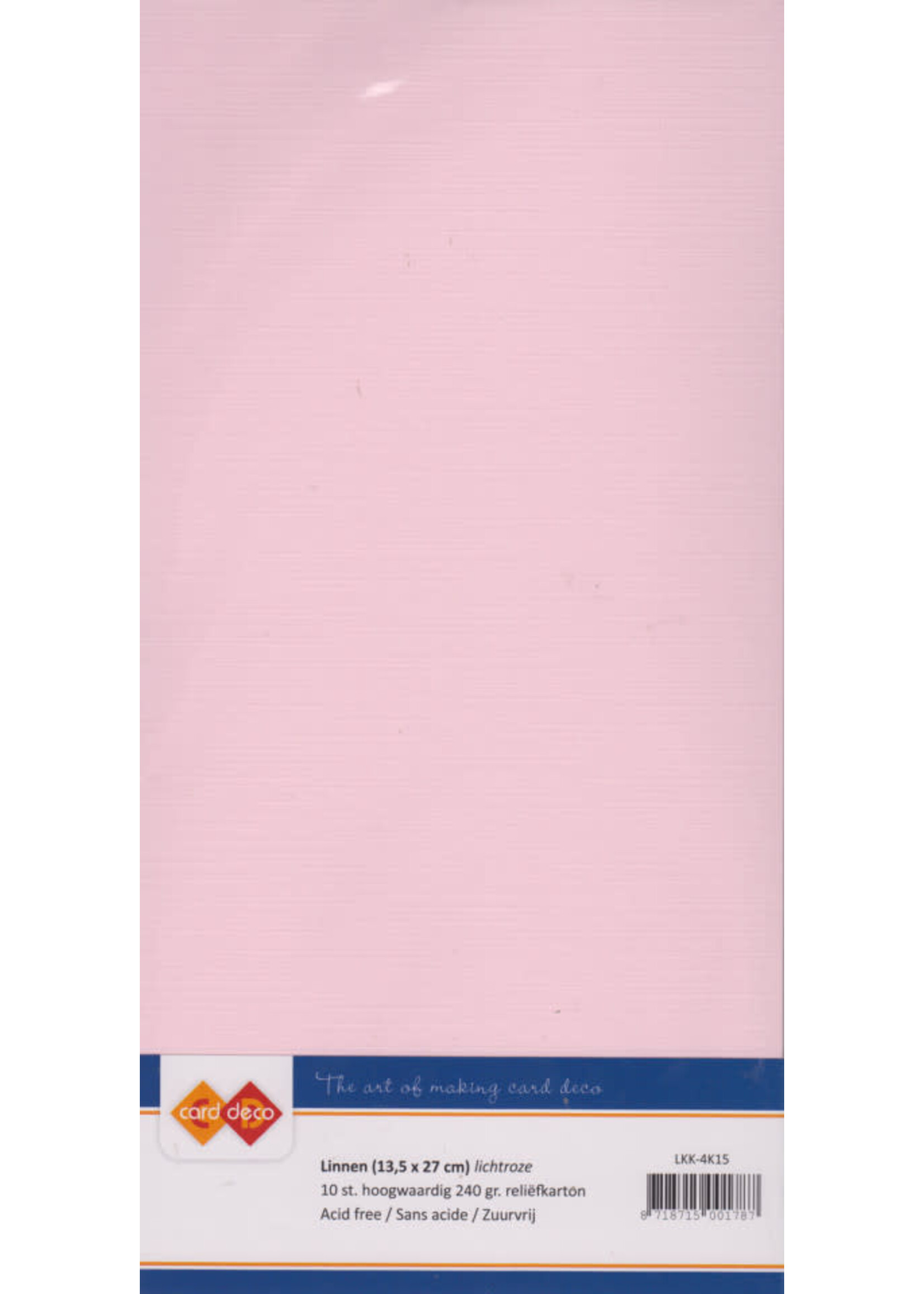 Card deco Linnenkarton - Lichtroze (vierkant)