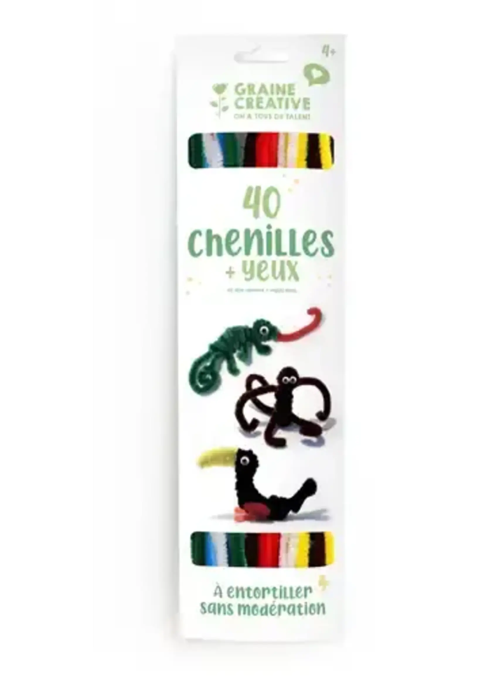 Hobbygroep Chenilledraad Set met Wiebelogen - Basiskleuren (40 stuks)