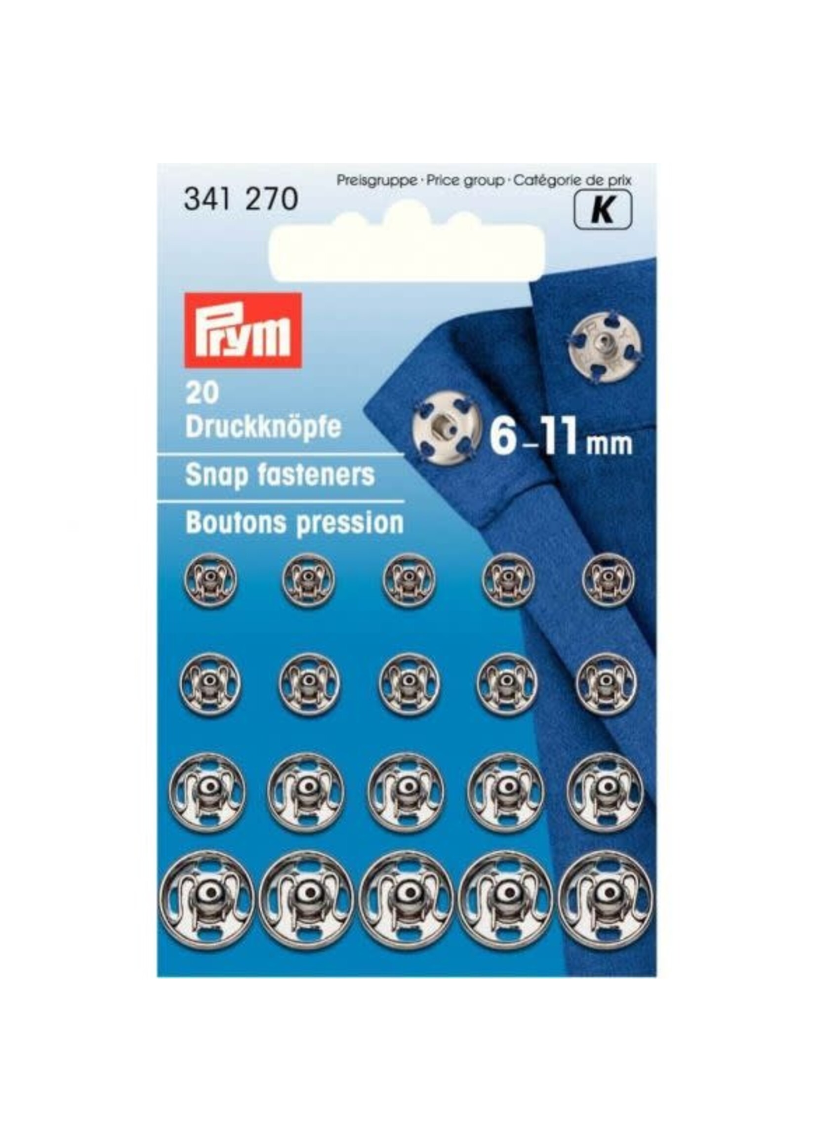Prym Prym - Aannaaidrukknoop messing assorti (6.0 - 11 mm)