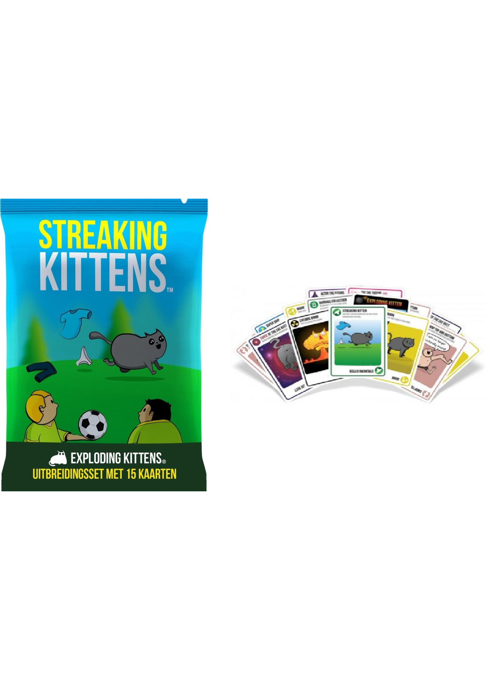Asmodee Streaking Kittens, uitbreiding 15 kaarten Exploding Kittens (Nederlands)