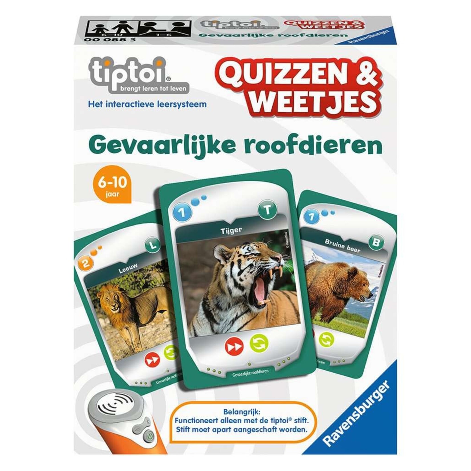 Ravensburger Ravensburger Tiptoi - Quizzen en weetjes - Gevaarlijke roofdieren